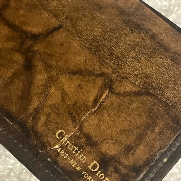 CHRISTIAN DIOR 🔥VINTAGE WALLET GLOVE STEER STUNNING PATINA - Picture 10 of 15